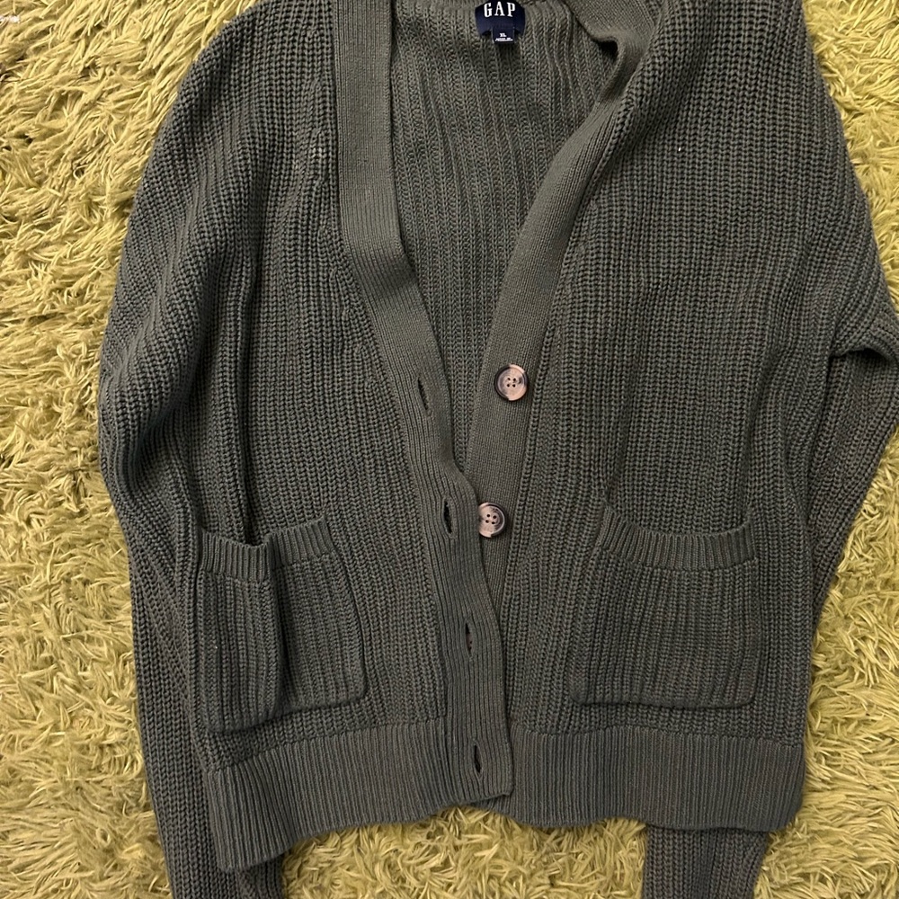 GAP Women's Forest Green Cardigan Sweater